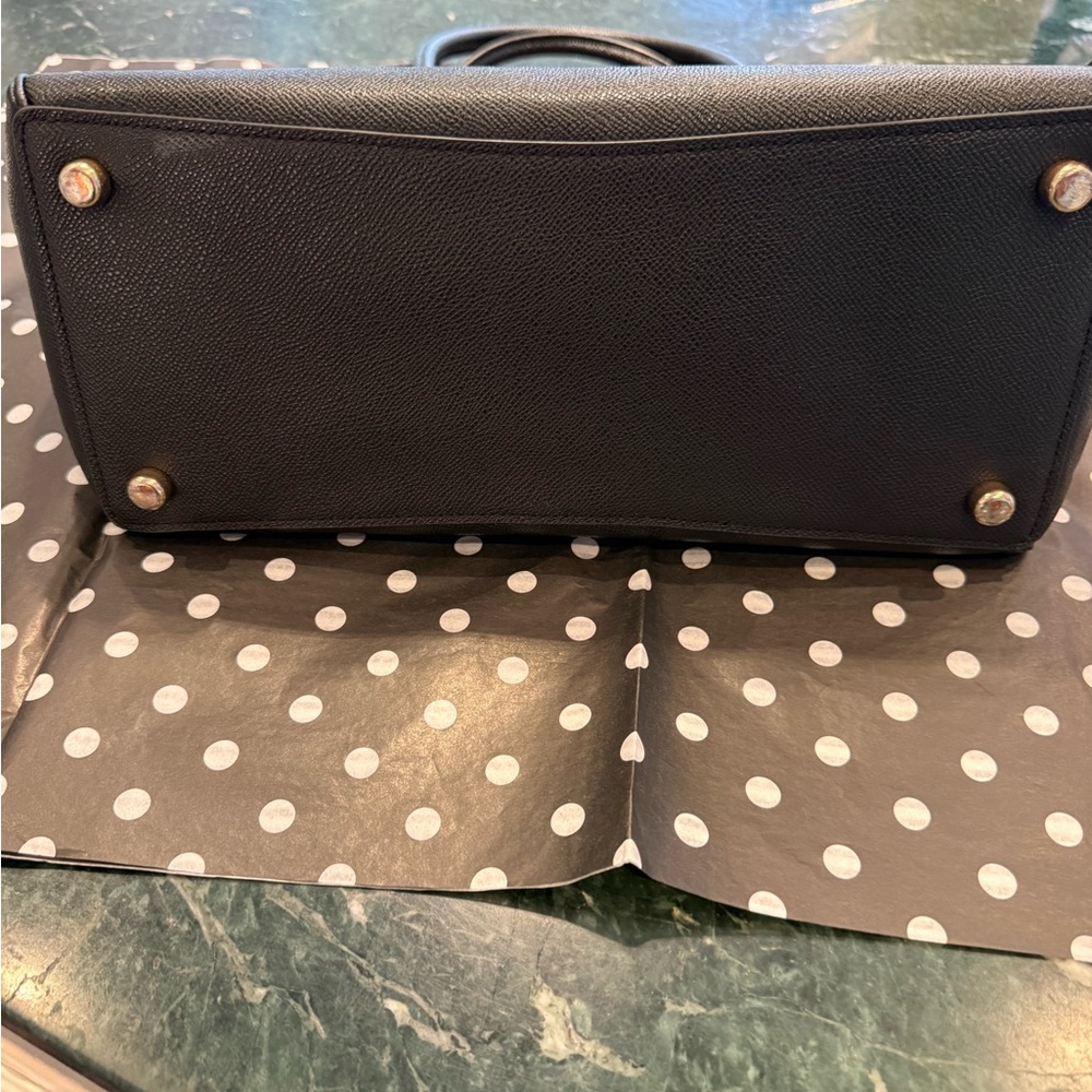 Coach Black Satchel with Gold Accents - Picture 2 of 9